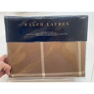NEW Ralph Lauren Duvet Cover Full Queen Modern Equestrian Windowpane Cream Camel